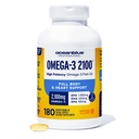 Oceanblue Professional Omega-3 2100 – 180 ct – Τρίκλινη δύναμη Burpless Fish Oil συμπλήρωμα με υψηλής ισχύος EPA, DHA, DPA – Wild-Caught – Orange Flavor (90 εξυπηρετούν)