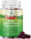 Natures Craft Sambucus Elderberry Gummies for Kids Health - Νοστιμότατοι μαύροι gummies Elderberry με ψευδάργυρο και βιταμίνη C για παιδιά ανοσοποιητική υποστήριξη - Ζελατίνη και χωρίς γλουτένη μη ΓΤΟ Ανοσία Υποστήριξη 90