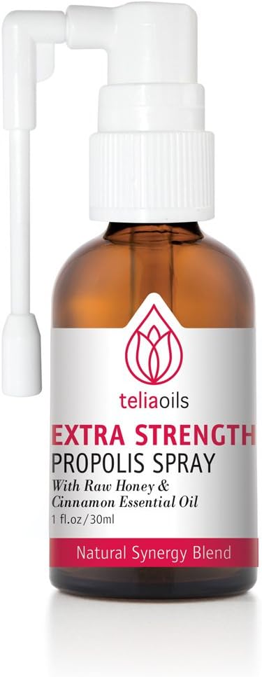 Teliaoils Propolis Spray Defense Body's Support, Soothing Cough & Sore Throat, Βοηθώντας τους ερεθισμούς του στόματος, κρυολογήματα, 100% Natural, με Αιθέριο Έλαιο Μέλι & Κανέλας.