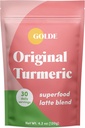 GOLDE - Superfood Latte Blend - Αρχικός κουρκουμάς - Plant-based w/coconut, & Ginger - Vegan, Keto, Sugar-Free - 30 Σερβίρει