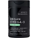 Sports Research Vegan Omega-3 Fish Oil Εναλλακτικό από το Έλαιο των Άλγων - Υψηλότερα επίπεδα Vegan DHA & EPA Λιπαρά Οξέα 