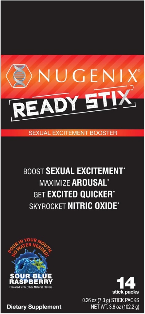 Nugenix Ready Stix - Nitric Oxide Booster, αύξηση ζωτικότητας και κίνησης, Nitric Oxide Συμπληρώματα για τους άνδρες - 14ct