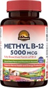 Vitalitown Βιταμίνη B12 (μεθυλο B12) 5000 mcg, Πλήρως βιοδραστική μορφή, Υποστηρίξτε την παραγωγή ενέργειας, Φυσικό άρωμα Peachάκινου, Zero ζάχαρη, 240 δισκία ταχείας διάλυσης