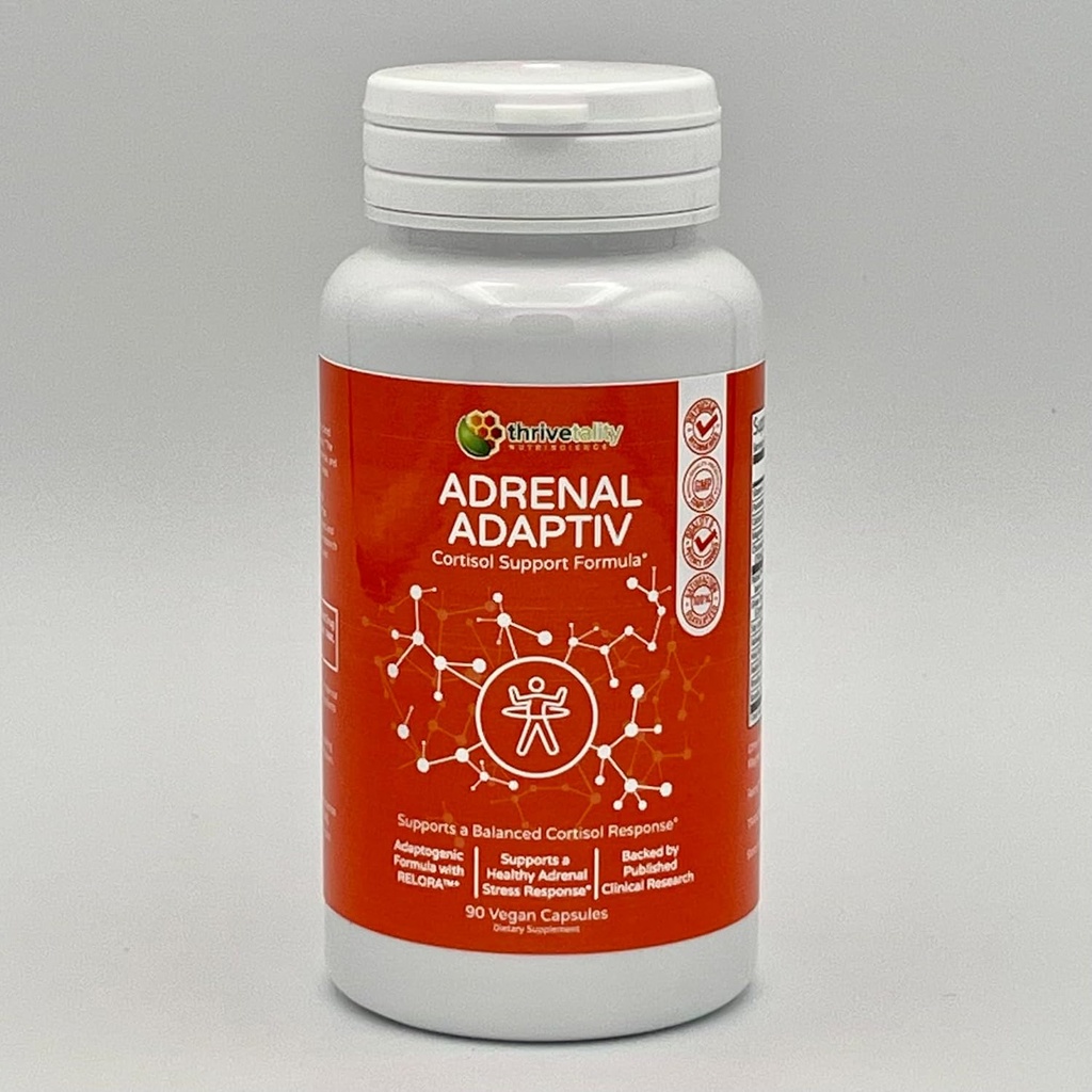 Adrenal ADAPTIV Cortisol Support Formula by Thrivetality | #1 Physician Formulated | Clinically Proven | Adaptogen Blend with RELORA, Ashwagandha and Rhodiola