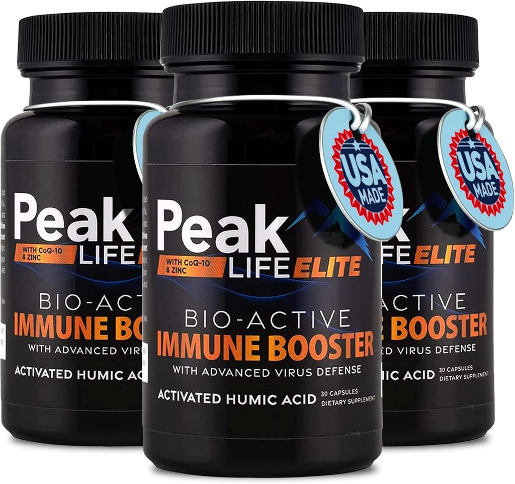 Ανοσία Boost Υποστήριξη - 3-σε-1 συμπλήρωμα βιταμίνης με Humic Acid Ionic Trace Minerals, CoQ10, Ψευδάργυρος - Καθημερινή Διατροφή για Προχωρημένη Απόδοση και Ζωτική Ισορροπία Σώματος (3 Pack)