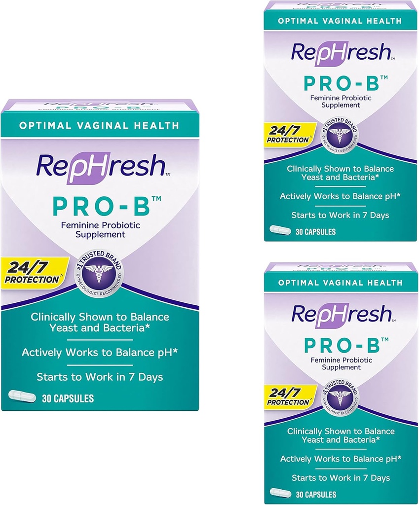 RepHresh Pro- B Probiotic Feminine Supplement Κάψουλες (πακέτο των 3)