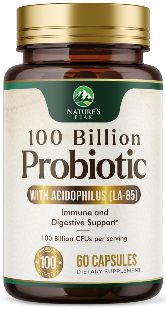 Probiotics 100 Δισεκατομμύρια CFU - 16 Probiotic Strains with Prebiotics - Υποστηρίζει την ανοσοποίηση, την υγεία των ούρων, την PH, την περιστασιακή δυσκοιλιότητα, το αέριο & το αίμα - Συμπλήρωμα για γυναίκες & άνδρες, Ράφι σταθερό - 60 κάψουλες