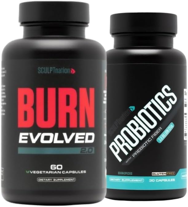 Sculpt Nation by V Shred Burn Volved 2.0 and Premium Probiotics Bundle