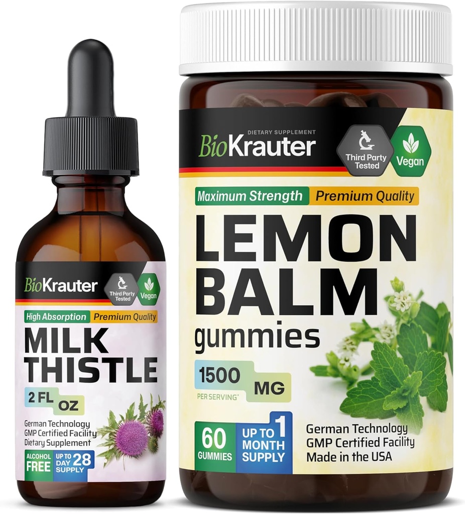 BIO KRAUTER Γάλα Γαϊδουράγκαθο Βάμμα 2 Fl. Oz. & Lemon Balm 60 Gummies