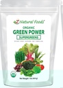 Z Natural Foods Organic Greens Superfood Powder - Burley Grass, Wheatgrass, Spirulina, Spinach, Broccoli, Alfalfa Leaf, Beet Root, Tomato, Dulse & Moringa - Ακατέργαστη Vegan Gluten Free - 1lb