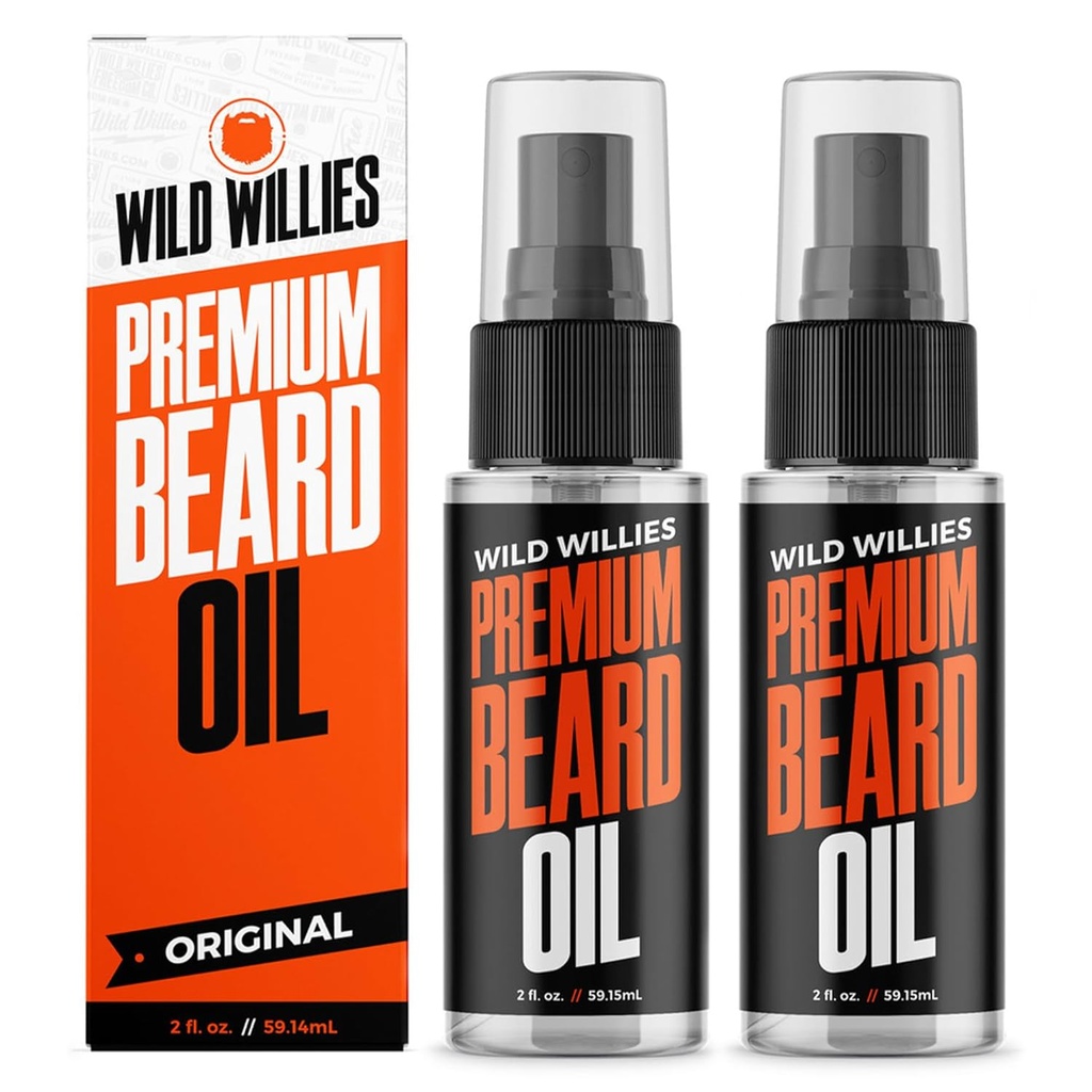 Wild Willies Beard Oil for Men - Φυσικά συστατικά Προώθηση της βαθιάς κατάστασης - Αφαιρεί Itch & Dandruff - Βαθιά θεραπεία Softening - Best Beard Oil & Conditioner - 2 fl Oz, (πακέτο του 2)