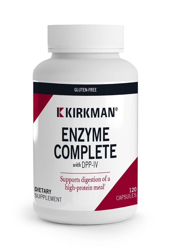 Kirkman - Ένζυμο Πλήρης / DPP-IV - 120 κάψουλες - Potent Digestive Aid - Broad Spectrum Digestive Enzyme - Hypoallergenic