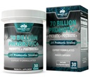 NaturaLife Labs Προβιοτικά 70 Δισεκατομμύρια CFU – 15 Στελέχη με Βιολογικά Προβιοτικά & Μεταβιοτικά – 3-σε-1 Φόρμουλα – 30 Κάψουλες Vegan