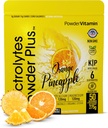 Electrolytes Powder Plus (50 Servings), 0 Calorie Keto, 0 Sugar, No Maltodextrin,1000mg Potassium,120mg Calcium,120mg Magnesium, Hydration Powder (50 Servings, Orange Pineapple)