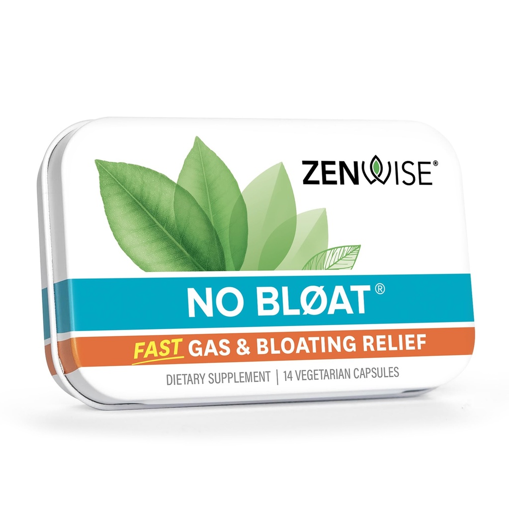 Zenwise Health No Bloat Probiotics for Women and Men Digestive Health with Ginger, Dandelion, and Lactase, Digestive Enzymes for Gas and Bloating Relief - Vegan Water Retension Pills - 14 CT