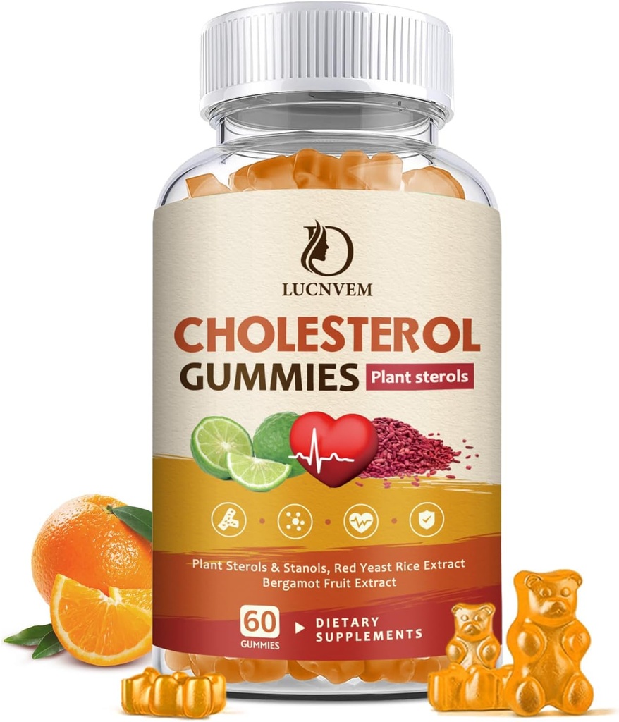 Χοληστερόλη Συμπληρώματα Gummies για Χοληστερόλη Υγιεινή, Φυσική Χοληστερόλη Complex για τη διατήρηση Υγιεινή Χοληστερόλη Επίπεδα, Καθημερινή Easy Χοληστερόλη Gummies Snacks - 30 Ημέρα προσφοράς