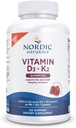 Nordic Naturals Vitamin D3 + K2 Gummies, Pomegranate - 120 Gummies - 1000 IU Vitamin D3 + 45 mcg K2- Great Taste - Bone Health, Promotes Healthy Muscle Function - Non-GMO - 120 Servings