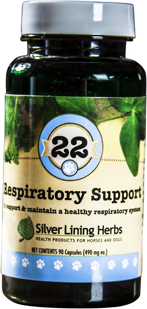 Silver Lining Herbs 22 Respiratory Support Canine - Supports and Maintains a Dog's Lung Function and a Healthy Respiratory System - Canine Support Supplement Made with Natural Herbs - 90 Capsules