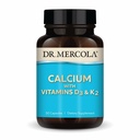 Dr. Mercola Calcium with Vitamins D3 & K2 - Υποστηρίζει την υγεία των οστών και της καρδιάς* - Ασβέστιο με βιταμίνες D3 & K2 - Eggshell-Derived - Μη-ΓΤΟ, Χωρίς γλουτένη & Χωρίς σόγια - 30 κάψουλες (30 σερβιρίσματα)