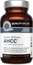 Ποιότητα ζωής Premium Kinoko Platinum AHCC συμπλήρωμα βοτάνων, 750mg ανά καψάκιο, για την ανοσοποιητική υποστήριξη, λειτουργία του ήπατος, Διατηρεί τη φυσική δραστηριότητα των κυττάρων Killer, πακέτο των 1, 60 κάψουλες λαχανικά