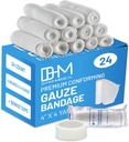 D&H Medical Pack of 24 Gauze Bandage Roll 4 Inches x 4 Yards - Ιατρικό περιτύλιγμα Gauze για την φροντίδα των πληγών - Εύκολο στη χρήση Κότον Gauze Rolls για το χέρι Wrap Dressing Ankles & Knees