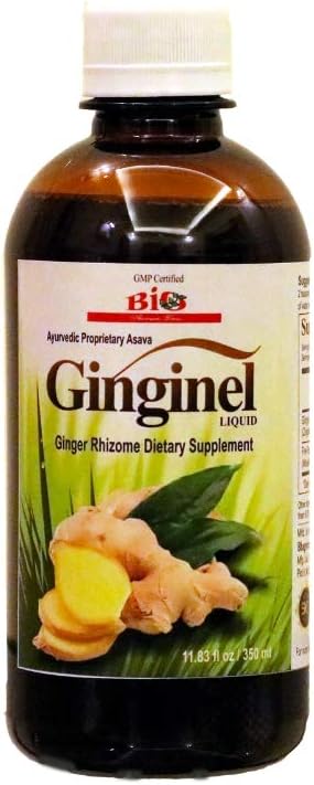 Ginginel Liquid, συμπλήρωμα τζίντζερ, Fermented Liquid Extract - 11.83 fl oz, Προωθεί την πέψη, μειώνει τη συσσώρευση τοξίνης στο σώμα και τους συνδέσμους, Vegan
