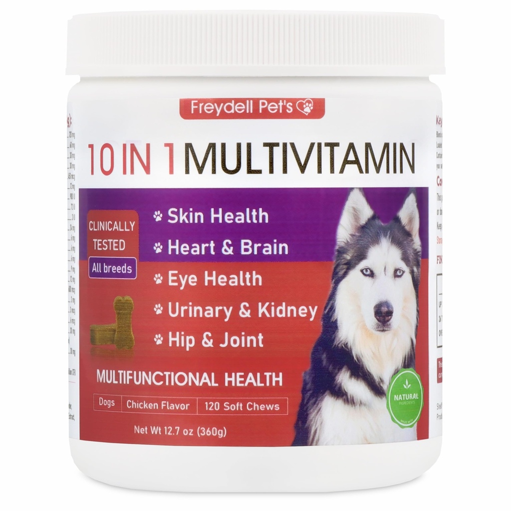 Freydell Κατοικίδια ζώα Multivitamin Dog Συμπλήρωμα: Glucosamine Chondroitin, Probiotics, Omega Fish Oil, Skin and Coat Allergy Vitamins - Συμπληρώματα σκύλων & Βιταμίνες