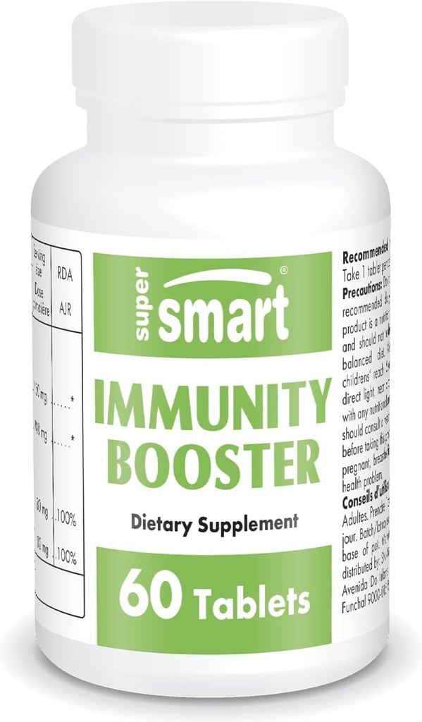 Supersmart - Immunity Booster - Immune System Booster Supplement - Sore Throat Coat - με εκχύλισμα Echinacea, Beta Glucans, Vitamin C & Zinc 
