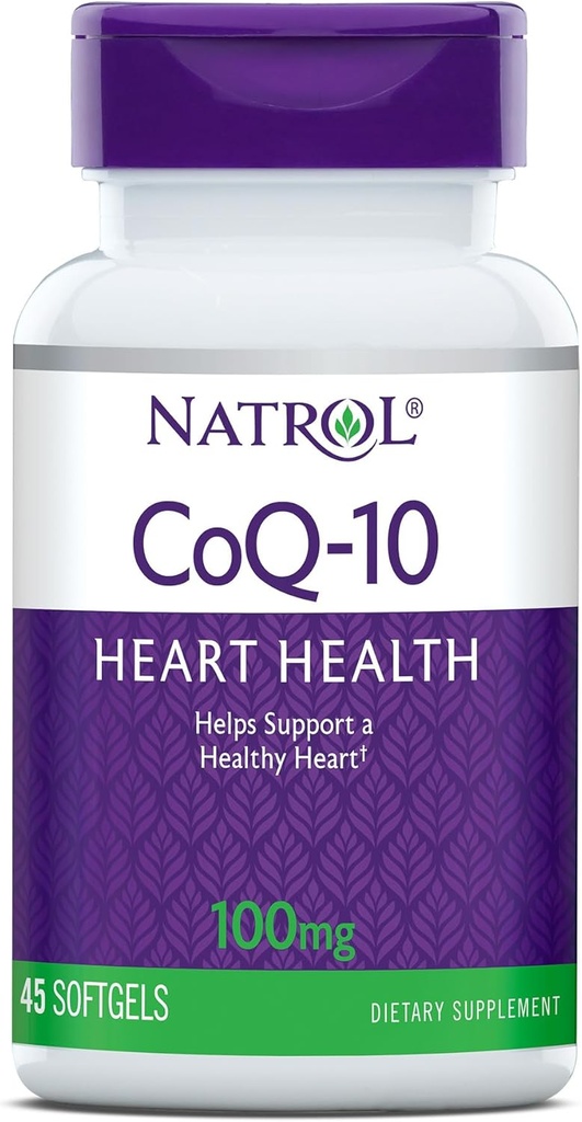 Natrol, CoQ-10 Softgels, Συμπλήρωμα διατροφής για την υγεία της καρδιάς, 100 mg, 45 Count