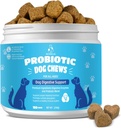 Φυσικό Probiotic Digestive συμπλήρωμα για σκύλους - Probiotic Chewable with Prebiotics and Enzymes Υποστηρίζει την υγεία των ούλων, Διάρροια & Θήκη, Βελτίωση της αλλεργίας του ανοσοποιητικού συστήματος Itch Δέρμα