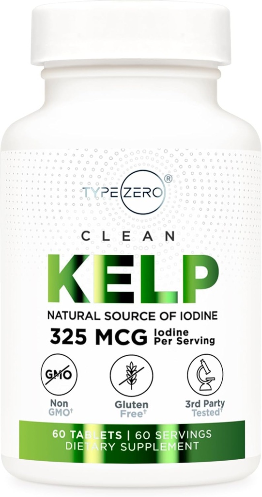 Τύπου Zero Clean Kelp Iodine Tablets (60 Servings, 325 MCG ανά υπηρεσία) - Φυσική πηγή ιωδίου από το Sea Kelp, μη ΓΤΟ, Χωρίς γλουτένη