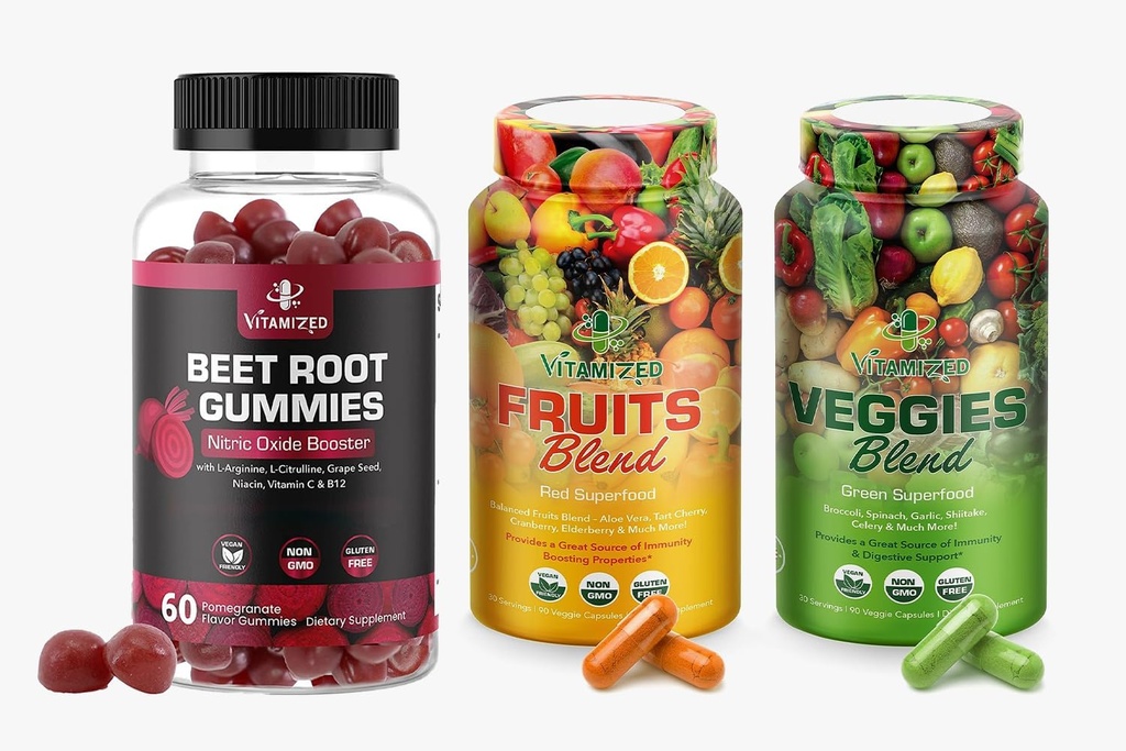 Blissful Wellness Fusion: Beet Root Gummies & Fruits/Veggies Supplement