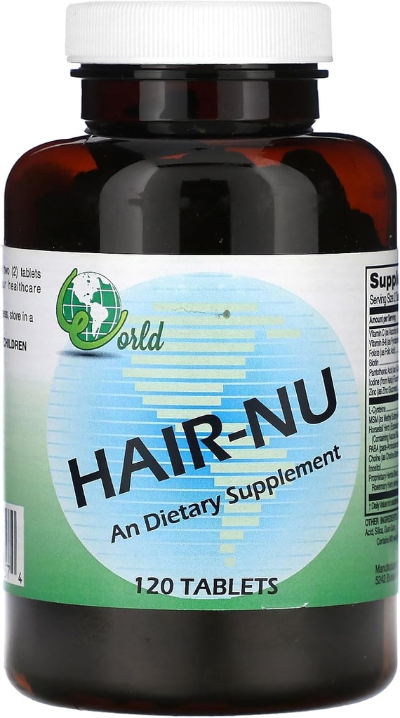 World Organic Hair-Nu Supplement - 120 Tablets