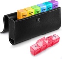 Sukuos Weekly Pill Organizer 4 φορές την ημέρα με PU δερμάτινη θήκη, μεγάλο κουτί 7 ημερών χαπιών (πρωινό κρεβάτι παραμονή μεσημέρι), καθημερινή περίπτωση χαπιών για βιταμίνη / λάδι ψαριών / συμπληρώματα