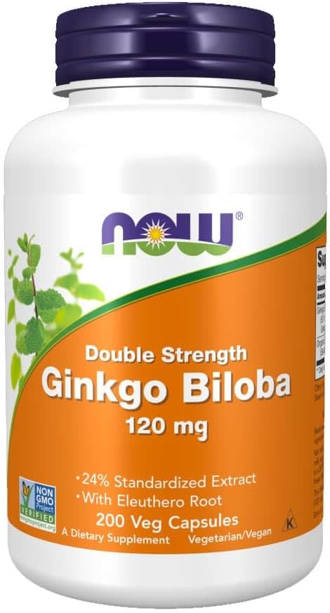 Τώρα τρόφιμα Ginkgo Biloba 120mg 200 Vcaps