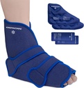 KingPavonini Ankle Foot Ice Pack Wrap for Strained Ankle and Surgery Recovery, Reuseable Gel Ice Packs for Feet Injuries, Plantar Fasciitis, Αχιλλέας Τενοντίτιδα, Θερμή / Ψυχρή Θεραπεία (1 Wrap+4 Gel Packs)