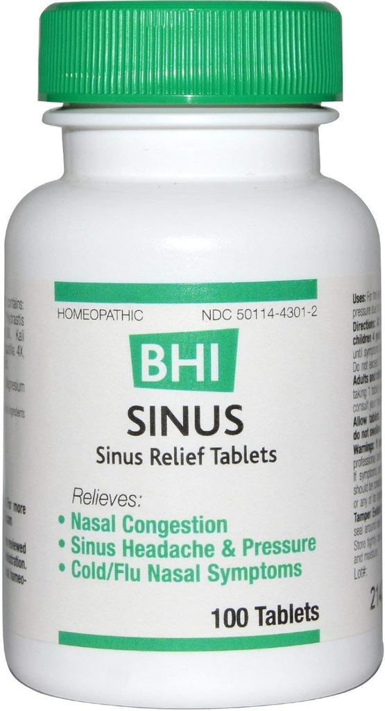 BHI Sinus Relief Tablets 100 Ct