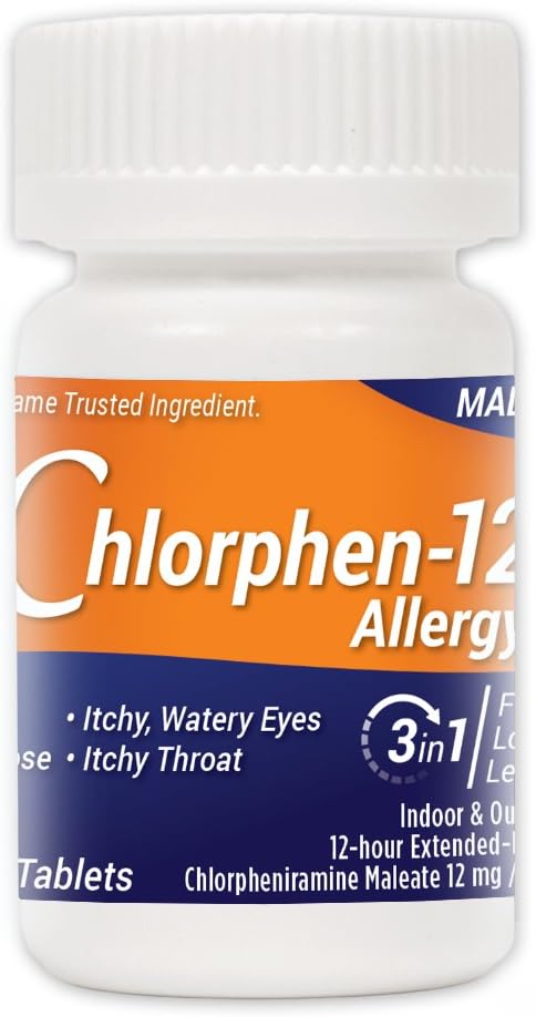 Chlorpheniramine Maleate Extended Release, 12 Mg, 60 δισκία