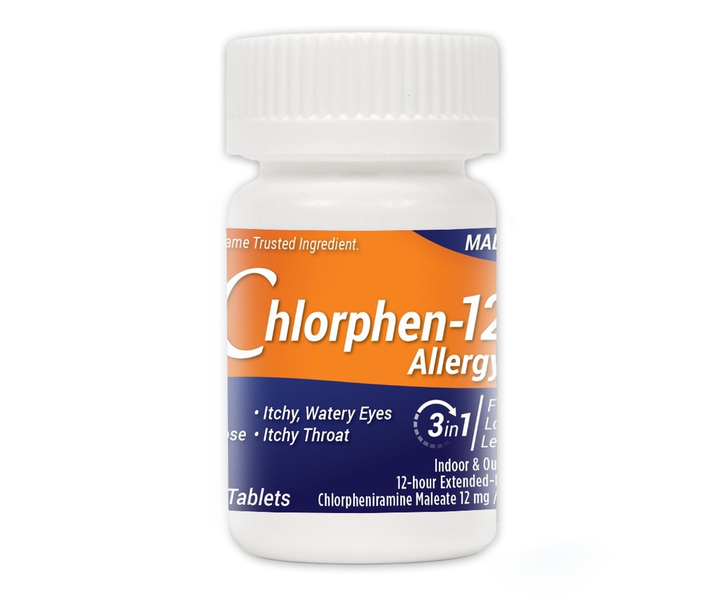 Chlorpheniramine Maleate Extended Release, 12 Mg, 60 δισκία