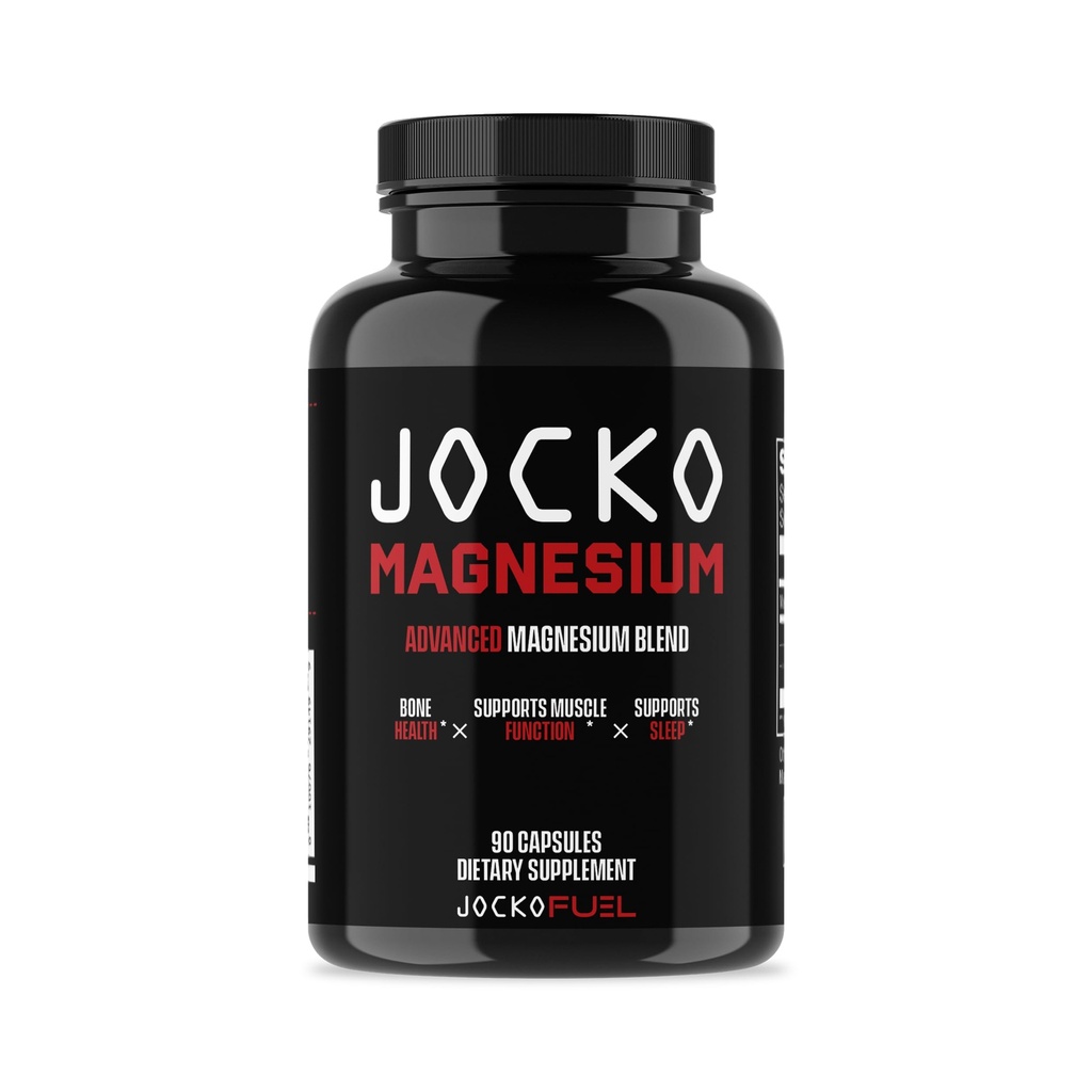 Jocko Fuel Magnesium Complex Supplement - Μαγνήσιο γλυκινικό, κιτρικό, & Taurate Κάψουλες Συμπλήρωμα διατροφής για την αποκατάσταση των μυών & χαλάρωση, καρδιά, νεύρο, υποστήριξη των οστών, & ύπνο 30 ημερών προσφοράς