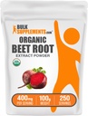 BulkSupplements.com Βιολογικό εκχύλισμα ρίζας τεύτλων σε σκόνη - Σκόνη ρίζας τεύτλων, συμπλήρωμα νιτρικού οξειδίου - Vegan & Gluten Free, 400mg ανά υπηρεσία, 100g (3.5 oz) (πακέτο του 1)