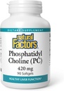 Φυσικοί Παράγοντες - Phosphatidyl Choline (PC) 420mg, Υποστηρίζει υγιή λειτουργία του ήπατος, 90 μαλακά γέλη