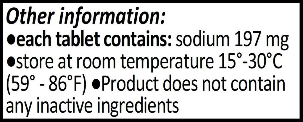 Δισκία χλωριούχου νατρίου 500 mg (0, 5 γραμμάρια), δισκία φυσιολογικό αλάτι USP - 200 δισκία από την CitraGen Pharmaceuticals, Inc.