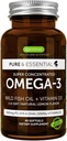 Igennus Advanced rTG Omega-3 IFOS Certified Wild Fish Oil & Vitamin D3, 1-a-Day, λιπαρά οξέα EPA & DHA, ταχείας δράσης μορφή τριγλυκεριδίων, Ultra Pure & Non-GMO, 60 Softgels