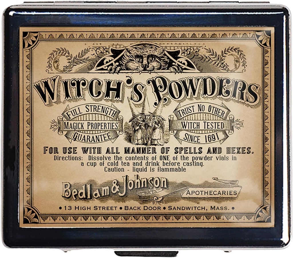 Χαριτωμένο Pill Organizer για τις γυναίκες – Pretty Metal Pill Box με 8 διαμερίσματα και καθρέφτη, Compact Travel Pill Case για Purse ή Pocket (Wirch's Powders)