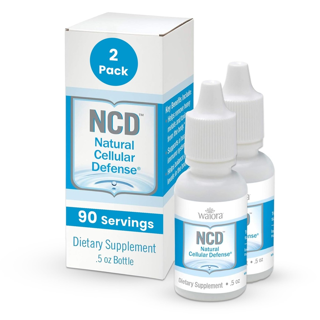 Waiora Natural Cellular Defense (NCD) Υγρές σταγόνες ζεόλιθου, Κλινοπτιλόλιθος για άνδρες και γυναίκες - συμπλήρωμα για ανοσοποιητική, υγιή υποστήριξη ούρων, καθαρισμού, pH ισορροπία (0,5oz φιάλη, 2 Ct – 180 Serv)