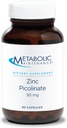Metabolic Maintenance Zinc Picolinate 30 mg - Zinc Supplement for Men and Women with Vitamin C, Pure Mineral Support Complex for Immune Health, 30mg Per Capsule - 90 Capsules
