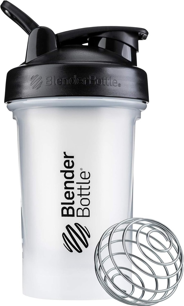 BlenderBottle Classic V2 Shaker μπουκάλι Ιδανικό για πρωτεϊνικές ανακινήσεις και προ προπόνηση, 20-Ounce, σαφές / μαύρο