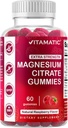 Vitamatic Extra Strength Magnesium Gummies – 255 mg Στοιχειώδες μαγνήσιο ανά υπηρεσία – 60 Gummies (2-πακέτο) Υποστηρίζει την χαλάρωση, τη λειτουργία των μυών, την υγεία των οστών και την ενέργεια – Vegan, μη GMO, χωρίς γλουτένη