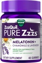 ZzzQuil Pure Zzzs Μελατονίνη Gummies, Sleep Aid, Μελατονίνη 2mg, με Χαμομήλι & Λεβάντα, Μελατονίνη Gummies ύπνου, Βοηθήματα ύπνου για ενήλικες, Wildberry Vanilla Flavored, 48 Gummies ύπνου